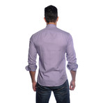 Long Sleeve Button Up Shirt // Purple (L)