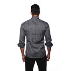 Dylan Button Up Shirt // Grey Jacquard (XL)