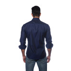 Jared Lang // Long Sleeve Button Up Shirt // Blueberry (M)