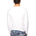 Long Sleeve Button Up T-Shirt // White (M)