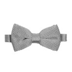 Knit Bow Pre Tied Tie // Grey