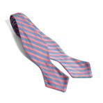 Striped Bow Tie // Coral + Blue