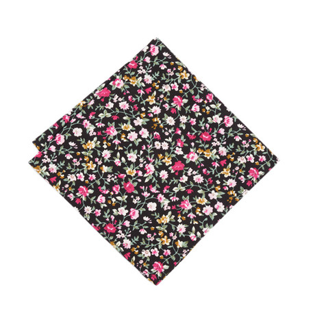 Floral Pocket Square // Black