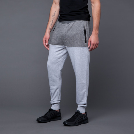 Marled Colorblock French Terry Jogger // Grey (XL)