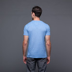 Stacked Logo Tee // Blue (L)