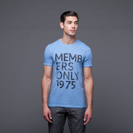 Stacked Logo Tee // Blue (L)