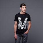 Stripped M Jersey Tee // Black (2XL)