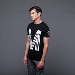 Stripped M Jersey Tee // Black (2XL)