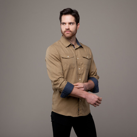 Grant Button-Up Shirt // Sand (XS)