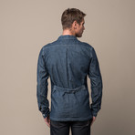 Buckle Back Indigo Denim Shirt // Indigo Blue (XS)