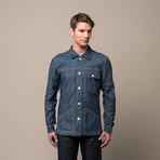 Buckle Back Indigo Denim Shirt // Indigo Blue (XS)