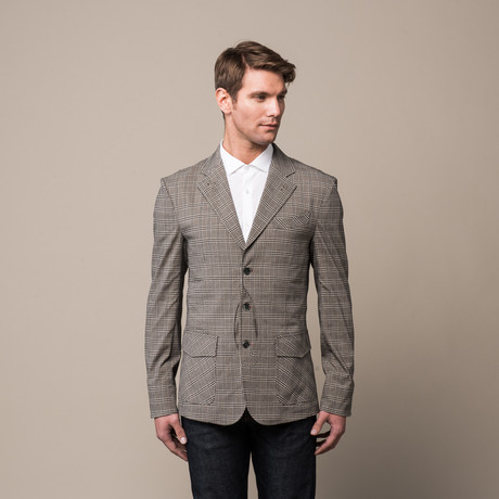 Plearly Plaid Hunting Blazer // Black & Ivory Plaid (S)