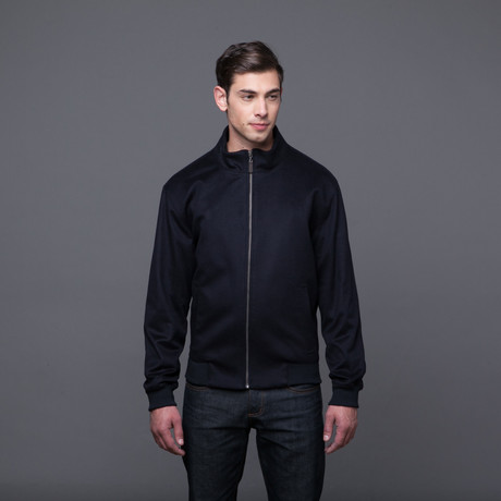 Cashmere Baseball Jacket // Navy (S)