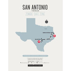 Zombie Safe Zone Map // San Antonio (Steel Blue)