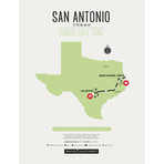 Zombie Safe Zone Map // San Antonio (Steel Blue)