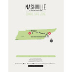 Zombie Safe Zone Map // Nashville (Steel Blue)