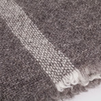 Brushed Wool Woven Throw // Ecru Stripe
