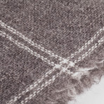 Brushed Wool Woven Throw // Ecru Check