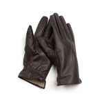 Leather Touch Screen Lined Glove // Men // Brown (Small)