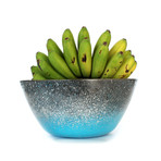 Concrete Bowl // Metallic Blue and Silver (Medium)