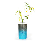 Concrete Vase // Metallic Blue and Silver