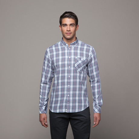 Merc // Long Sleeve Button Up // Sky (XL)