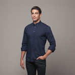 Siegel Long Sleeve Button Up // Navy (L)