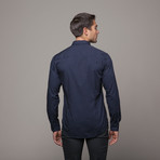 Siegel Long Sleeve Button Up // Navy (L)