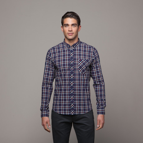 Wembley Long Sleeve Button Up // Navy (M)