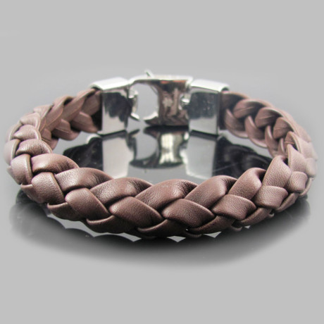 Braided Leather & Stainless Steel Bracelet