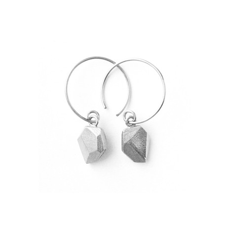 Uncut Two Earrings // Silver