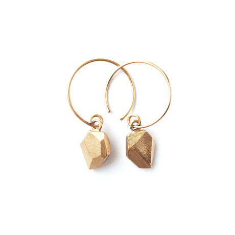 Uncut Two Earrings // Gold