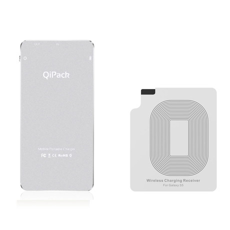 QiPack Wireless Charger // Samsung Galaxy S5 // Silver