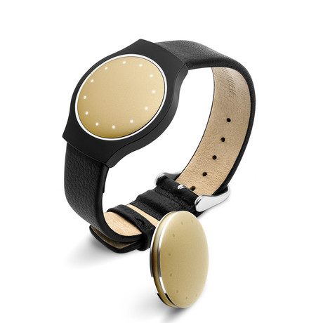 Misfit Shine Activity Monitor & Leather Band // Champagne (Black Leather)