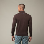 Washable Wool Quarterzip Pullover // Chocolate (M)