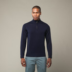 Washable Wool Quarterzip Pullover // Navy (M)