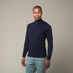 Washable Wool Quarterzip Pullover // Navy (M)