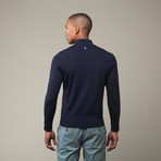 Washable Wool Quarterzip Pullover // Navy (M)