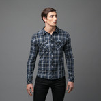 Rogue // Plaid Button Up // Navy  (S)