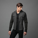 Rogue // Coloblock Button Up // Black  (M)