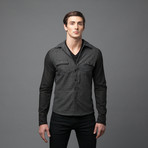 Rogue // Coloblock Button Up // Black  (M)