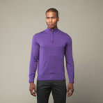 Washable Wool Quarterzip Pullover // Plum (M)