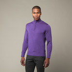 Washable Wool Quarterzip Pullover // Plum (M)