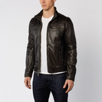 Wire Collar Leather Jacket // Black (S)