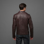 Cow Ferrari Leather Jacket // Brown (XL)