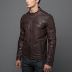 Cow Ferrari Leather Jacket // Brown (XL)