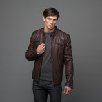 Cow Ferrari Leather Jacket // Brown (XL)