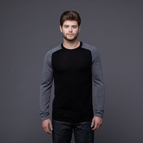 Ba-Rock Sweater // Black, Grey, & Blue (S)