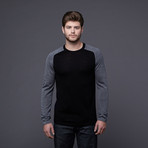 Ba-Rock Sweater // Black, Grey, & Blue (L)