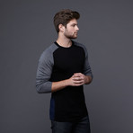 Ba-Rock Sweater // Black, Grey, & Blue (L)